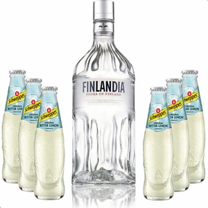 Vodka Lemon Set - Finlandia Vodka 1L (40% Vol) + 6x Schweppes Bitter Lemon 200m - Bild 1 von 1