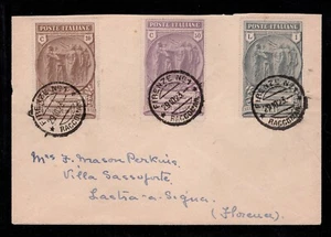 ITALIA Regno-1923-Storia Postale- Previdenza Camicie Nere -serie 3v su busta FDC - Foto 1 di 2