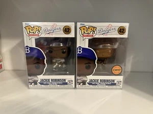 Funko Pop! MLB Sports Legends: Jackie Robinson #42 CHASE BUNDLE + Protectors - Picture 1 of 6