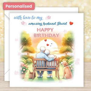 Tarjeta de feliz cumpleaños personalizada a mi querida esposa, esposo para ella él amor - Imagen 1 de 11
