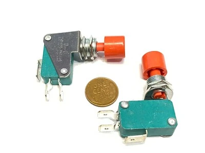 2 x Interruptores de límite de tapa roja grande botón actuador momentáneo nc sin SPDT kw B2 Foto 1 de 3