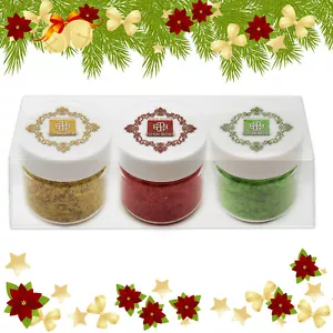 Essbarer Glitzer 3x 1/4oz klassische weihnachtliche Farbe Kuchen dekorieren Fondant Streusel - Bild 1 von 10