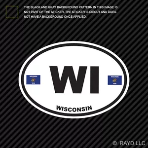 Wisconsin State Flag Oval Sticker Die Cut Decal WI - Foto 1 di 1