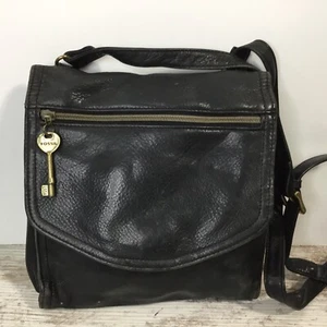 FOSSIL 75082 Borsa a tracolla vintage in pelle nera - Foto 1 di 11