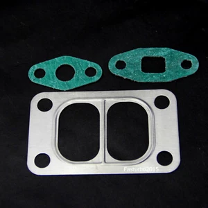 T3 Twin Scroll SS Dividido turbo colector entrada admisión escape junta 4 pernos nuevo - Imagen 1 de 4