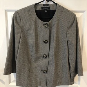 JonesWear Button Down Women’s  Blazer Size 10 Black and White - Picture 1 of 11