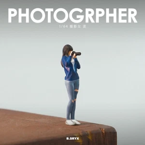 Diorama 1/64 Figure Model City Street View Photography Girl Doll Scene Model Toy - Picture 1 of 11