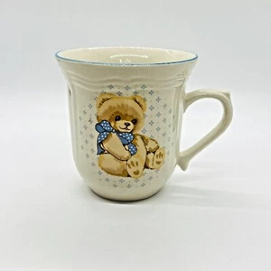 Vintage Country Teddy Bear Tienshan Stoneware Coffee Mug Tea Cup - Picture 1 of 6