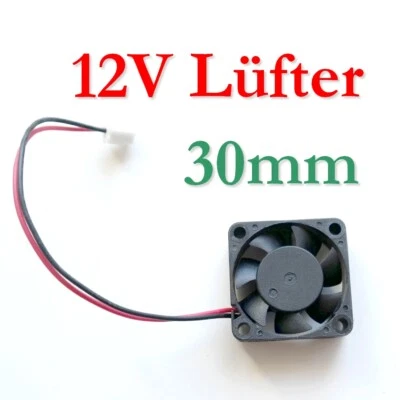 3D-DRUCKER-FILAMENT.DE Ventola ventola 12 V 30 mm x 30 mm x 10 mm 30 x 30 x 10 100 mA 0,1 A 2 pin stampante 3D mini NUOVO