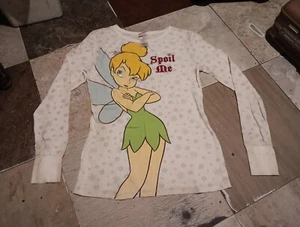 Juniors DISNEY TINKERBELL SPOIL ME snowflakes THERMAL shirt TOP Size Junior... - Picture 1 of 5