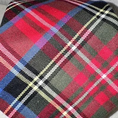 Corbata Lands' End roja verde clásica tartán de algodón a cuadros hecha en EE. UU. Foto 1 de 3