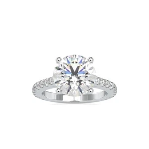 IGI Certified Diamond Ring 5.02 tcw F/VS 14K Gold Round Cut Lab Grown - Picture 1 of 14