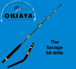 OKIAYA The Savage 50-80lb Bent Butt Saltwater Roller Rod 6ft" - Picture 1 of 6