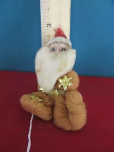 612. Antik alter Vintage handgefertigter Weihnachtsmann Weihnachtsschmuck mit Garn - Bild 1 von 5