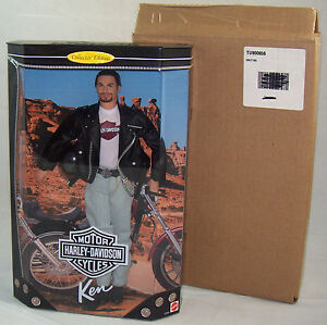 Harley Davidson Ken poupée #1 veste en cuir noir 1998 comme neuf et expéditeur Barbie pas de prix de vente libre
