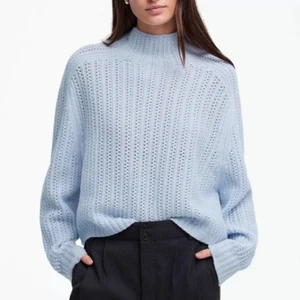 Suéter MADEWELL Mujer XXS Azul Punto Pointelle Lana Merino Cuello Simulado Cuadrado Nuevo con Etiquetas - Imagen 1 de 11