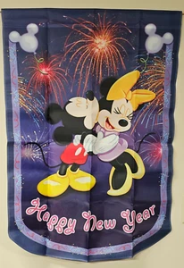 Happy New Year Mickey & Friends Holiday Flag Hamilton Collection #0113 - Picture 1 of 2
