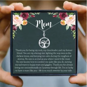 To My Mom Pendant Silver Tree of Life Necklace Gift Birthday Christmas Gift - Picture 1 of 5