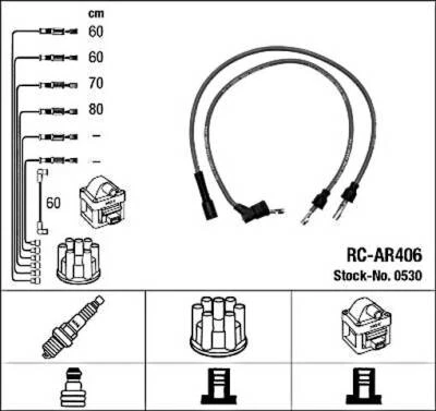 Kit de cables de encendido NGK negro para ALFA ROMEO 75 90 Alfetta GTV 116 74-93 404977 Foto 1 de 2