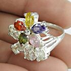 Cubic Zirconia Cocktail Bohemian Ring Size L 1/2 925 Silver L93