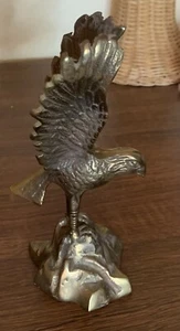 Mid Century Brass Eagle? Bird 7 1/8” Tall Tabletop Figurine Statue - Picture 1 of 5