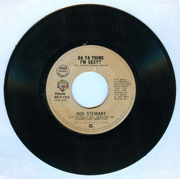Philippines ROD STEWART Da Ya Think I’M Sexy? 45 rpm Vinyl WARNER  BROS. Records - Image 1 of 2