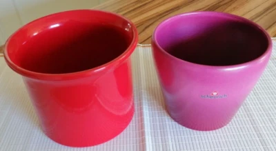 2Set Blumenübertopf-Scheurich-Perl. altrosa- Ø13cm, 1 Rot gerade-Ø15cm-Indoor - Bild 1 von 4