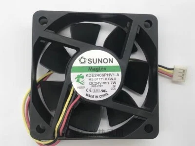 SUNON 6015 KDE2406PHV1-A DC24V 1.7W 6CM 3-Pin Inverter Cooling Fan - Image 1 of 3