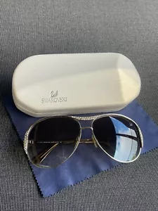 Womans Sunglasses Rare Swarovski CHIC SW 39 32F Gold Aviator Oversized 62-13-135 - Picture 1 of 24
