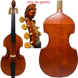 Viola da gamba tallada con trastes, 7 cuerdas 27" Tenor Gamba tallada cabeza de reina - Imagen 1 de 11