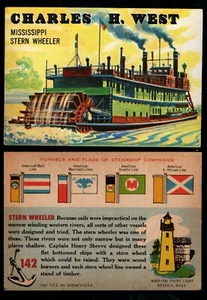 SCHIFFE, BOOTE, CHARLES H. WEST, MISSISSIPPI STERN WNEELER, 1955 TOPPS # 142 - Bild 1 von 1