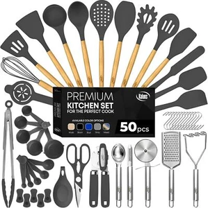 50 PCS Silicone Kitchen Utensils Set - Christmas Gifts - Picture 1 of 7