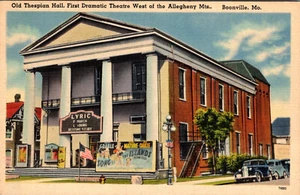 BOONVILLE, MISSOURI - THESPIAN HALL - ALLEGHENY MOUNTAINS - LEINENPOSTKARTE - Bild 1 von 2