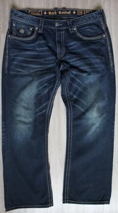 Jeans Rock Revival Marek Relaxed Dritto Denim Tg 38x30 Blu Baffo - Foto 1 di 8