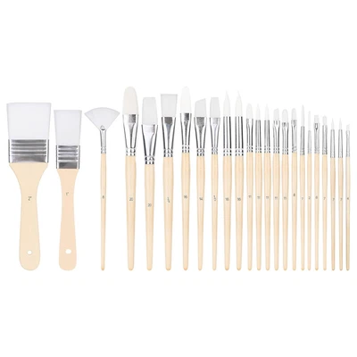 Multi-Shaped Polyester Paint Brushes for for Acrylic, Oil, Watercolor, Gouache,  - Image 1 of 4