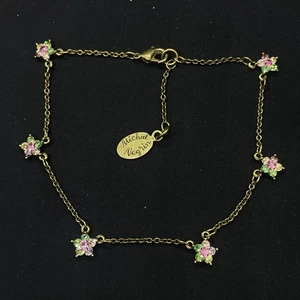 Tobillera Michal Negrin Cristales Flor Hecho en Israel - Imagen 1 de 9