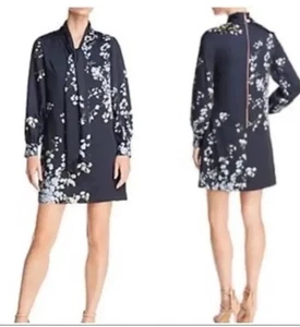 Ted Baker London Jazmin Kleid Navy Floral Gr. 3 oder US8 - Bild 1 von 8