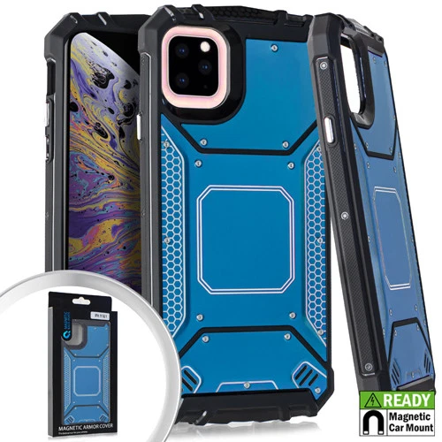 Emax Screw Metal Jacket Hybrid Case For Apple iPhone 11 (6.1") - Blue/Black - Image 1 of 1