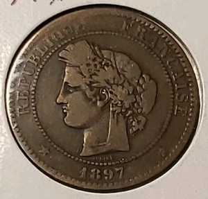 1897-A Französische Republik 10 Centimes Münze, kostenloser Versand - Bild 1 von 5