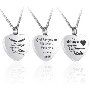3 Pack Urn Necklace for Ashes Memorial Cremation Jewelry Ashes, Heart Silver ... - Picture 1 of 7