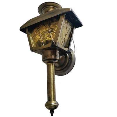 Vintage Brass Carriage Lantern Light Fixture Union Made E-17445 American Lantern - Image 1 of 4