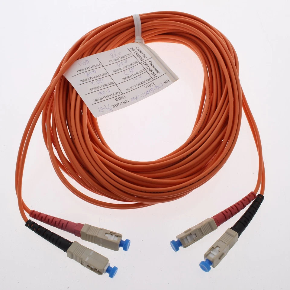 10M Fiber Optic Uplink Multi-Mode Duplex Patch Cable Cord SC 62.5/125 62DSC-M10 - Image 1 of 4