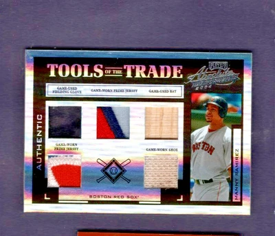 Playoff Absolute Tools Trade 5 2004 cuero, parche espectro #85 Manny Ramírez #/5 Foto 1 de 2