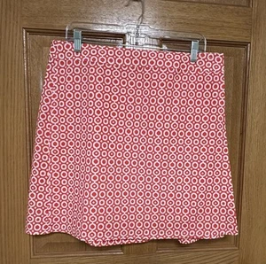 Rip Skirt Hawaii Sz Large Wrap Skirt Length 2 Orange-Red Circles Dots Print EUC - Picture 1 of 6