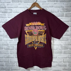 VTG 1997 Rose bowl Arizona State Sun Devils Maroon Graphic Tee Mens Size L - Picture 1 of 5