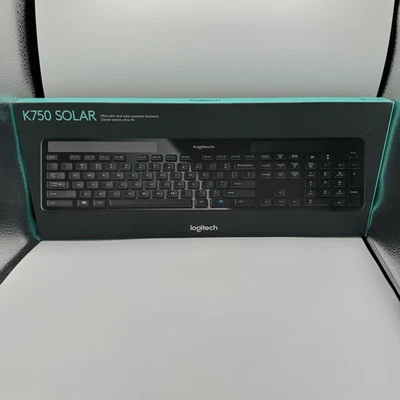 Logitech K750 920-002912 Solar Wireless Keyboard~Black~Ultra Slim~New/Sealed - Image 1 of 3