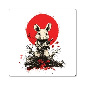 Imán de ratón samurai, linda decoración de cocina, arte japonés, regalo para amantes de los animales, - Imagen 1 de 7