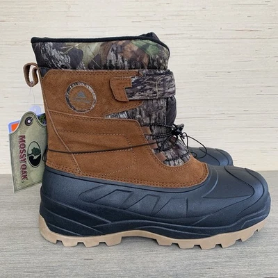 Ozark Trail Mossy Oak Camo Men's Size 13 Suede & Leather Winter Snow Boots - Image 1 of 4