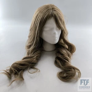 WOKESTAR Lange Aschblonde Perücken für Frauen Kunsthaarperücke mit Fransen - Bild 1 von 5