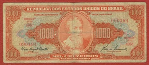 REPUBBLICA DEL BRASILE ND(1960) 1.000 CRUZEIROS VALOR RECEBIDO P-165 FINE - Foto 1 di 2